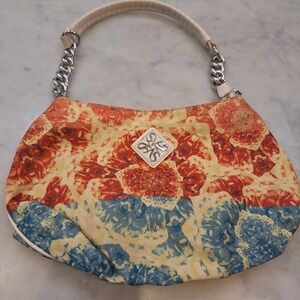 Vtg Y2K Simply Vera Vera Wang Hobo Bag Sm Multicolor Floral Canvas Chain Strap